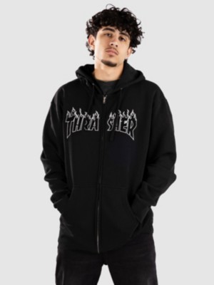 Thrasher Flame Embroidered Zip Hoodie - buy now | ID-773971